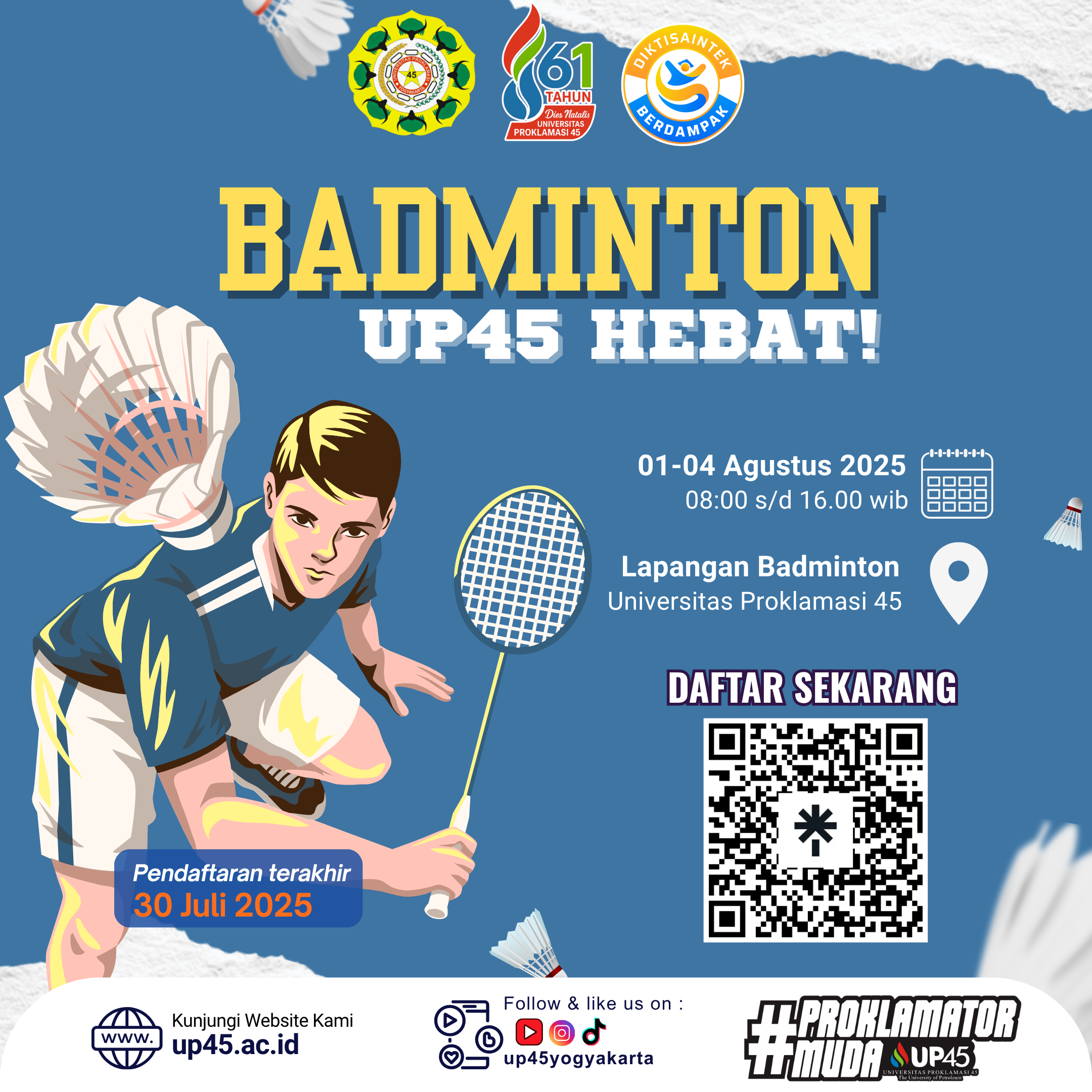 LOMBA BADMINTON GANDA CAMPURAN UP45!